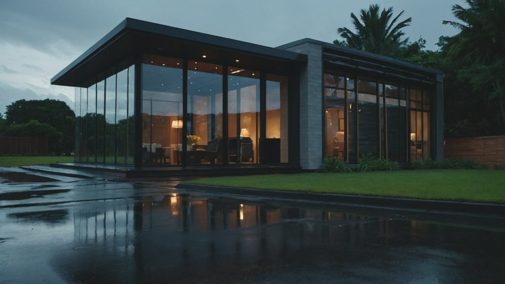 A house that has a lot of windows on it